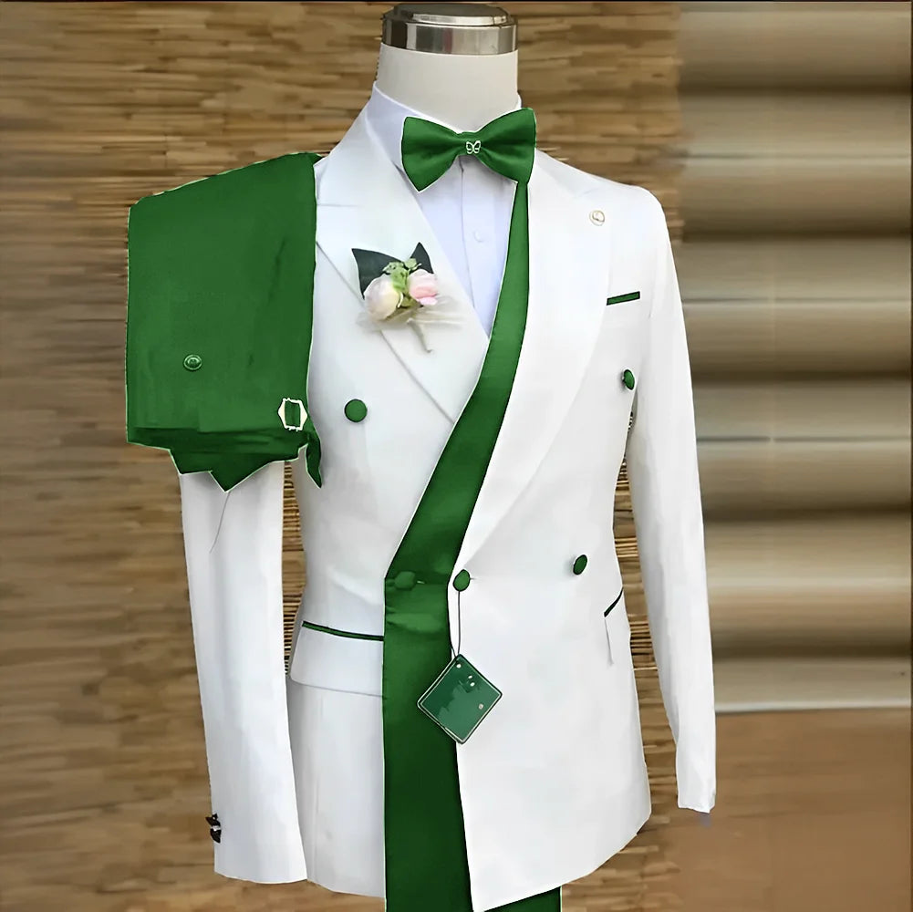 Costumes formels à Double boutonnage pour hommes, Blazer de bal d'affaires avec pantalon, smoking de marié de mariage, veste de costume personnalisée 2 pièces