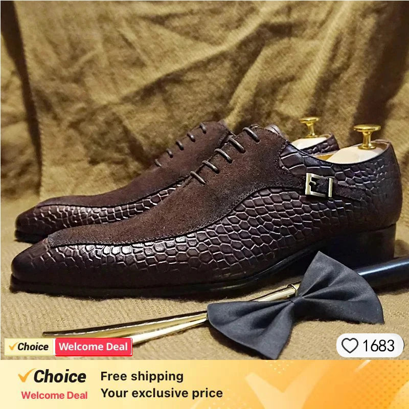 Chaussures habillées en cuir pour hommes d'affaires Oxford formelles à lacets confortables semelle en caoutchouc antidérapante bureau décontracté respirant tailles EU/US UK