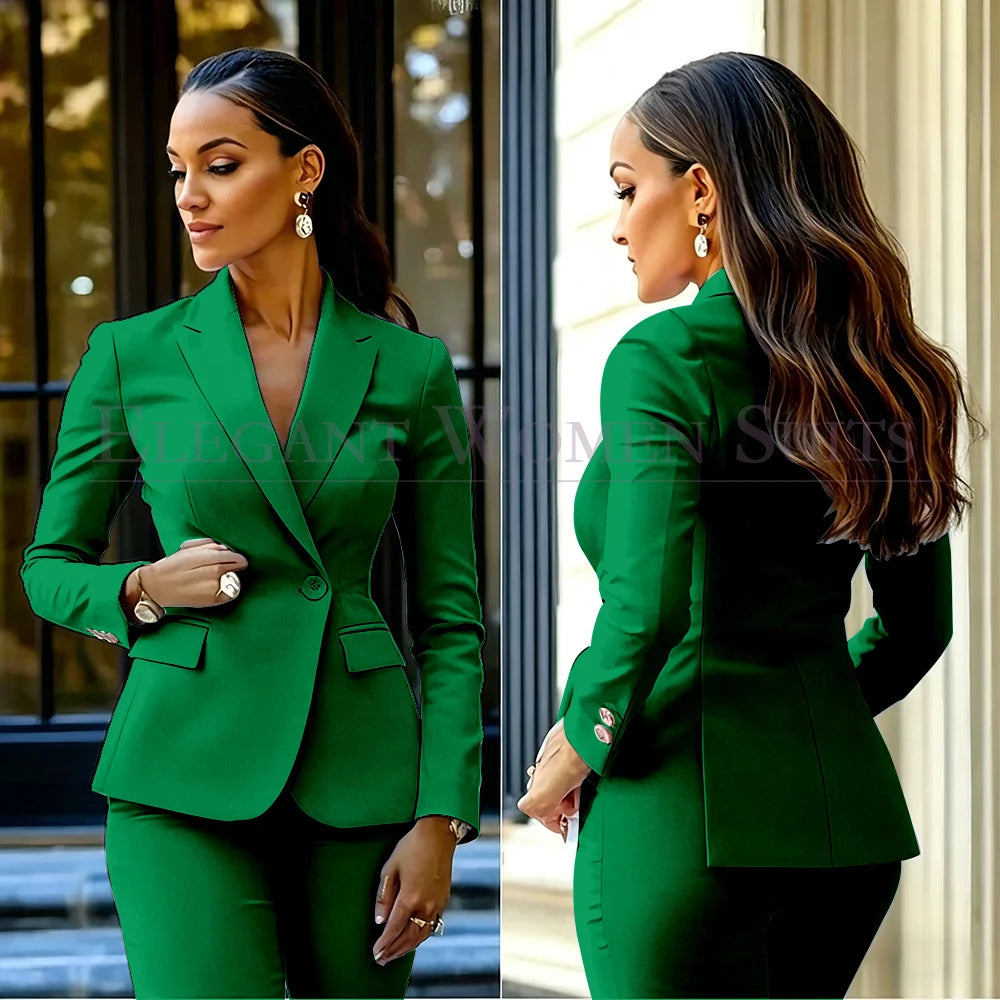 Costumes pour femmes roses, 2 pièces, veste et pantalon, vêtements féminins de luxe, double boutonnage, fente arrière, tenues, costumes