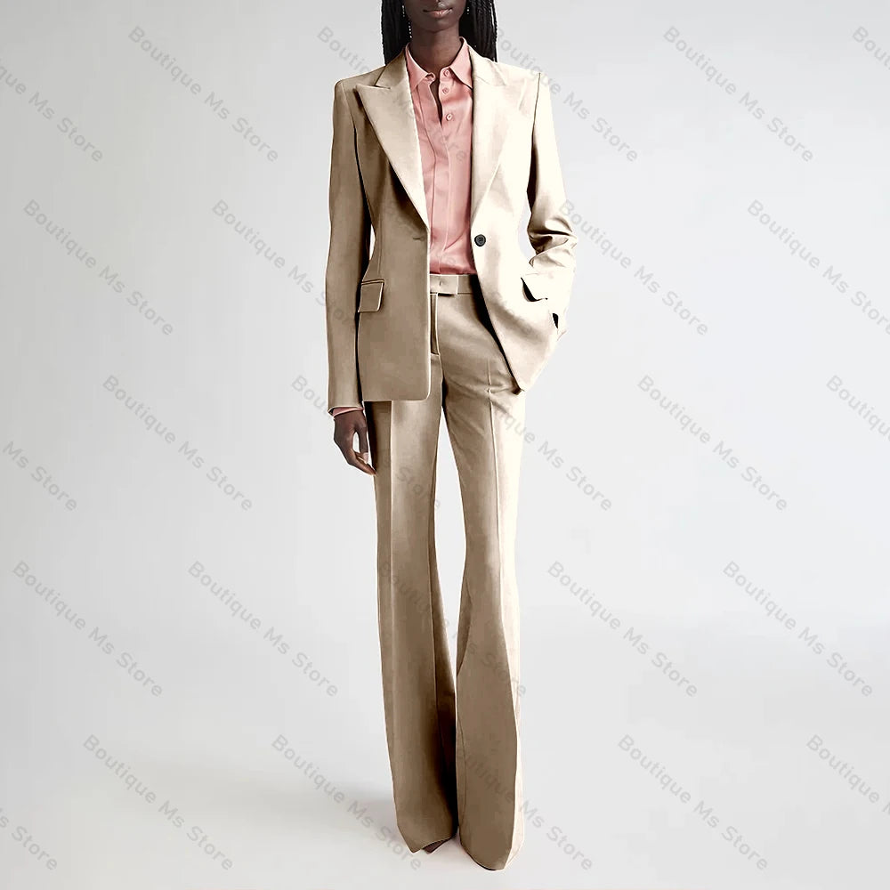 Costume de soirée formel rose pour femmes, ensemble deux pièces (Blazer + pantalon), bouton unique cranté, pour le bureau, quotidien, nouvelle collection