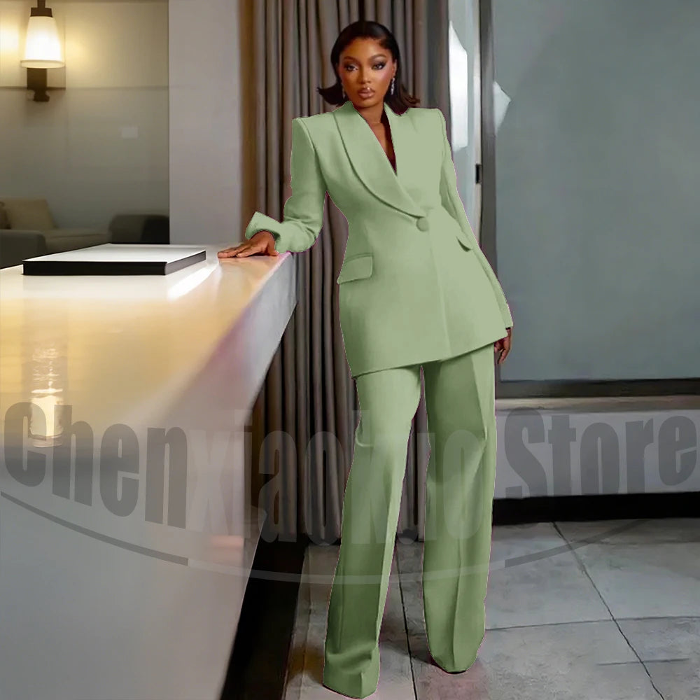 Costume à un bouton pour femmes, châle à revers, vêtements sur mesure, soirée, mariage, haute qualité, ensembles pantalons à la mode, deux pièces