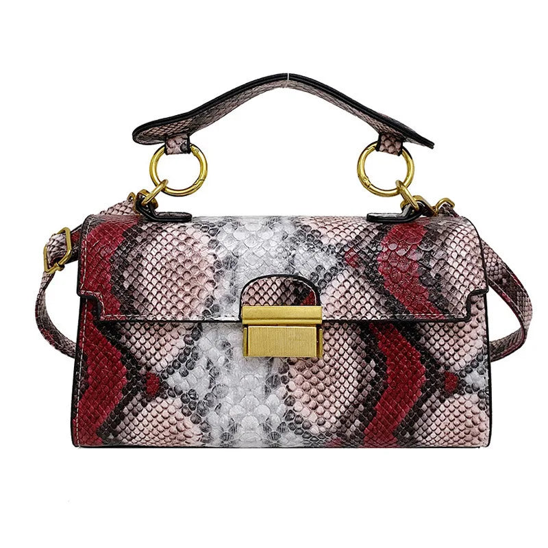 Sac à main polyvalent de luxe léger à texture haut de gamme, imprimé serpent, design de niche, sac à bandoulière, sac porté épaule, sac sous le bras