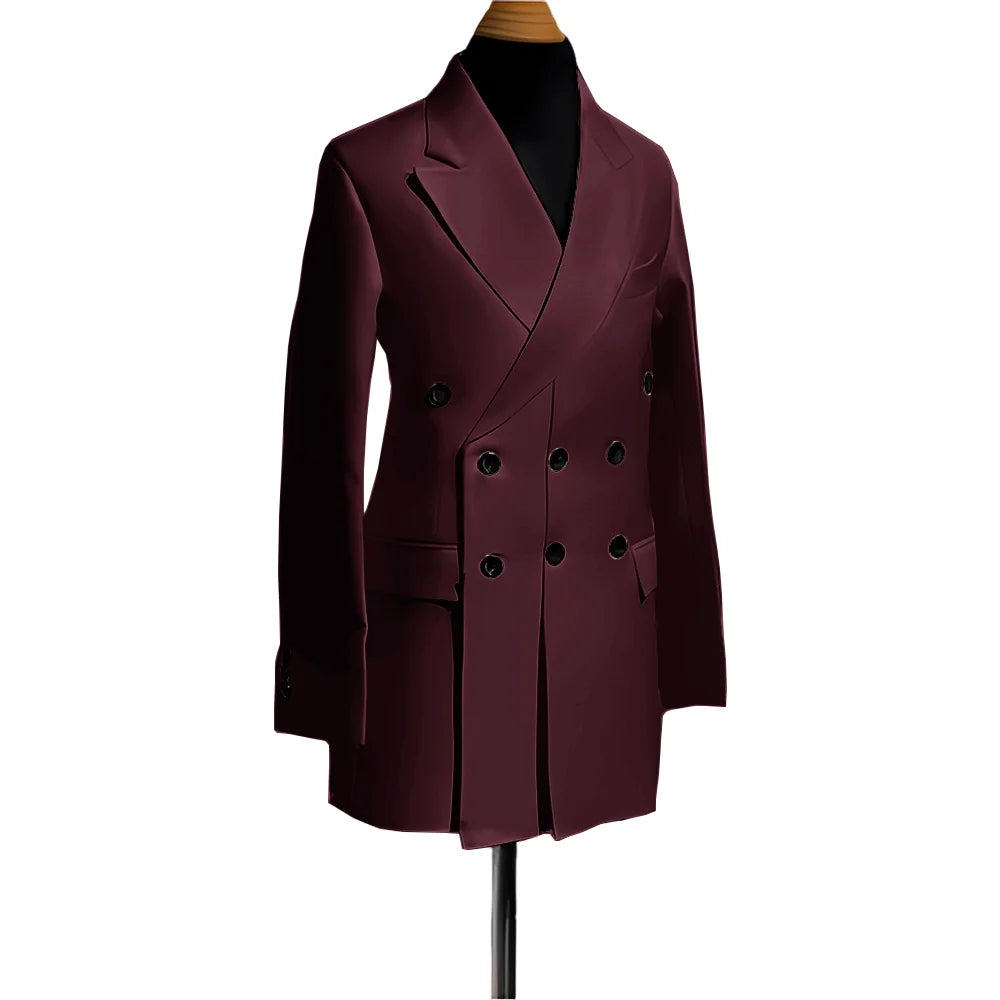 Blazer pour hommes, veste simple de smoking de mariage, vêtements à la mode, Design à Double boutonnage, plusieurs couleurs personnalisées, costume pour hommes