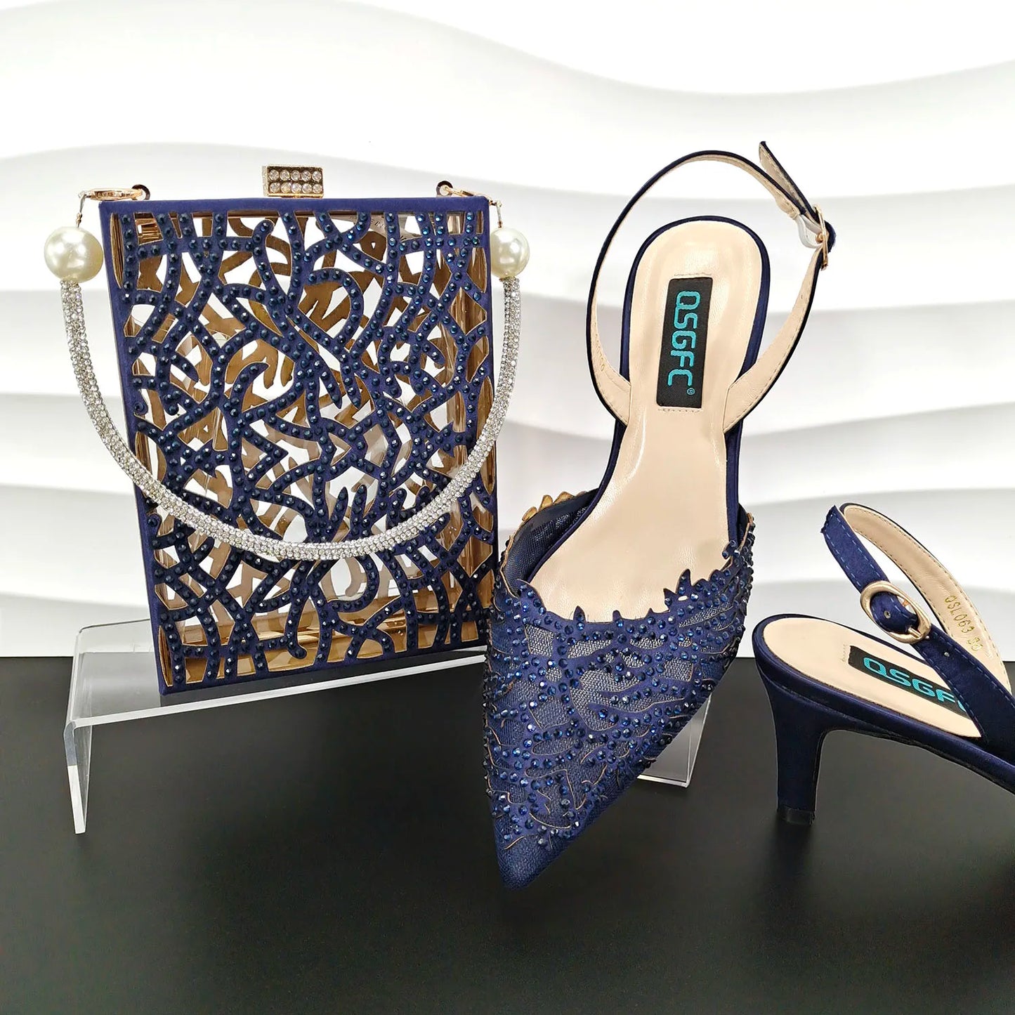 QSGDavid-Chaussures et sac en biscuits orange pour dames, décoration de lieux, creux avec le même document, belle fête, petit