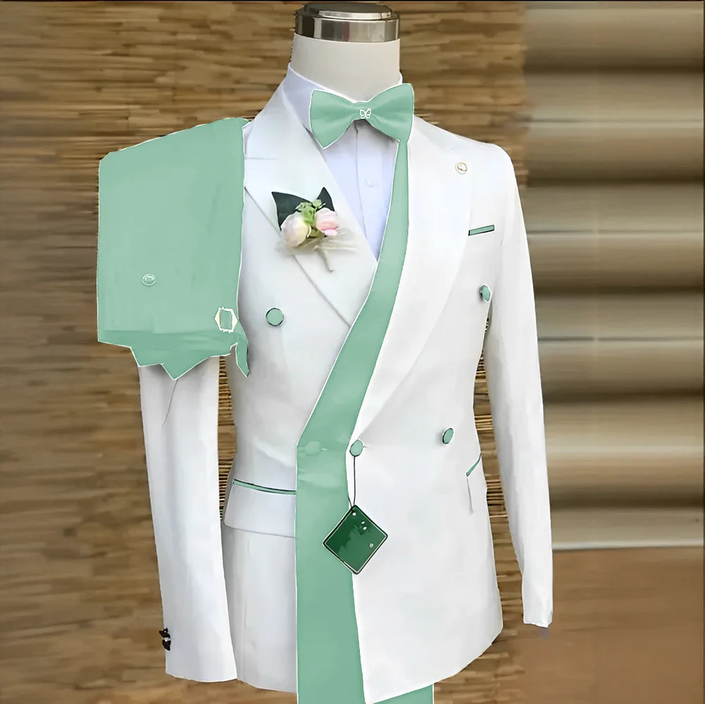 Costumes formels à Double boutonnage pour hommes, Blazer de bal d'affaires avec pantalon, smoking de marié de mariage, veste de costume personnalisée 2 pièces