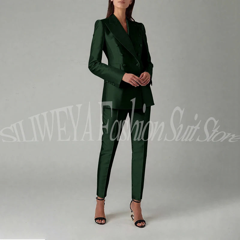 Ensemble blazer et pantalon à double boutonnage pour femme, rose brillant, vêtements élégants pour femme, coupe couvertes, tenue de bureau, luxe, 2 pièces