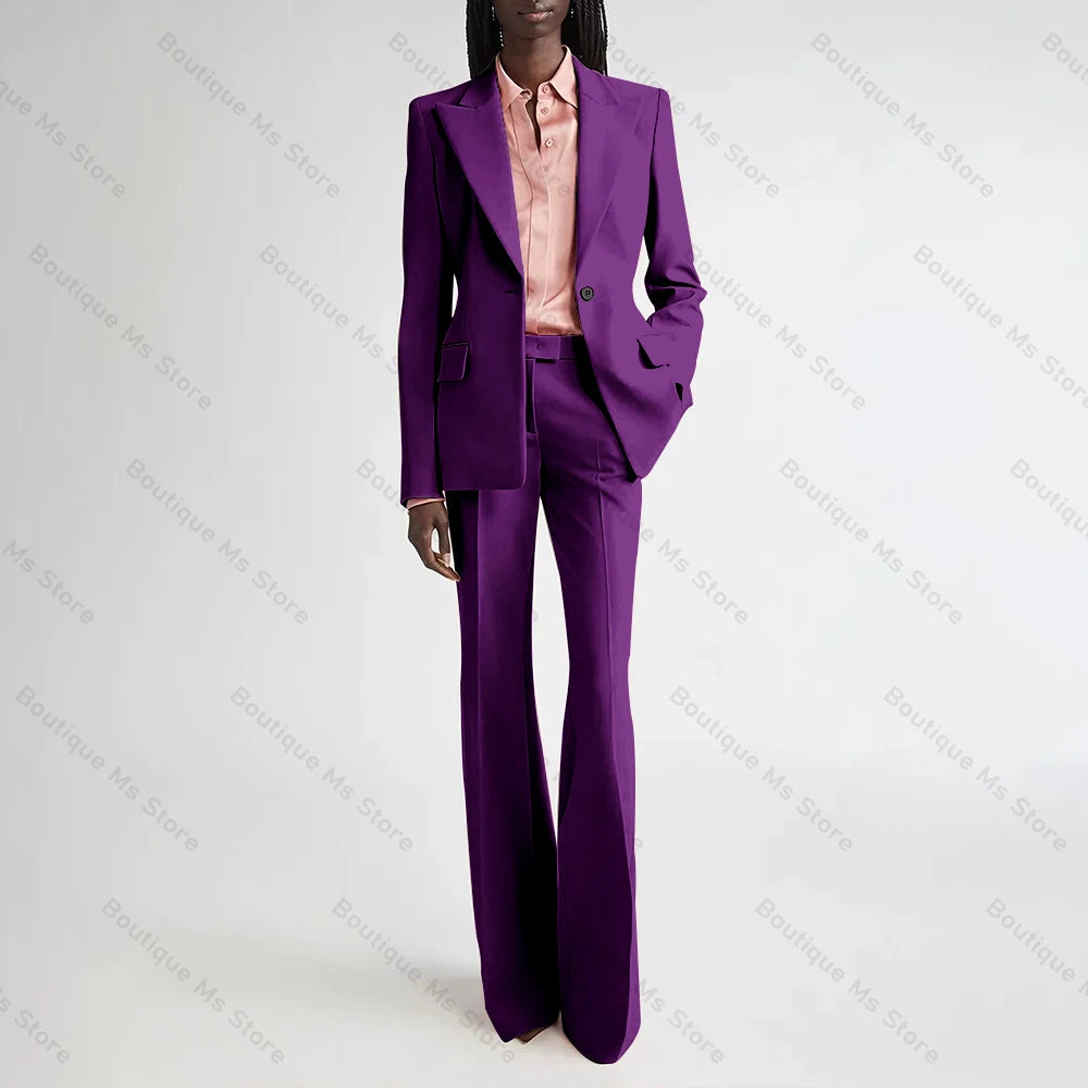 Costume de soirée formel rose pour femmes, ensemble deux pièces (Blazer + pantalon), bouton unique cranté, pour le bureau, quotidien, nouvelle collection