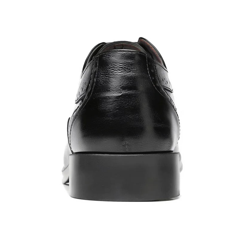 Chaussures Oxford en cuir véritable pour hommes, chaussures provoqué classiques, chaussures d'affaires formelles, chaussures de fête trempées
