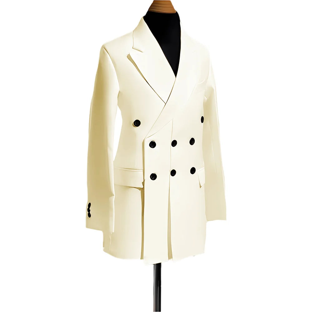Blazer pour hommes, veste simple de smoking de mariage, vêtements à la mode, Design à Double boutonnage, plusieurs couleurs personnalisées, costume pour hommes
