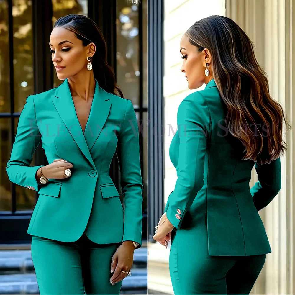 Costumes pour femmes roses, 2 pièces, veste et pantalon, vêtements féminins de luxe, double boutonnage, fente arrière, tenues, costumes
