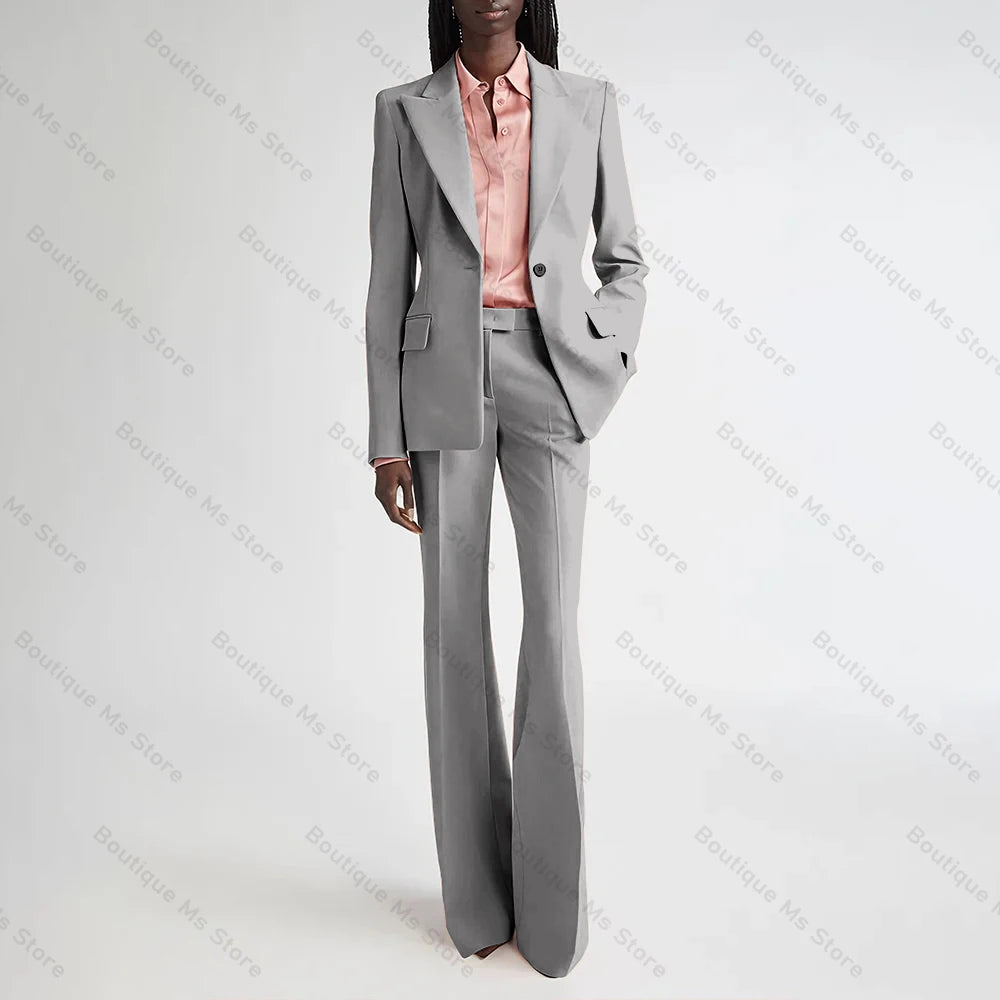 Costume de soirée formel rose pour femmes, ensemble deux pièces (Blazer + pantalon), bouton unique cranté, pour le bureau, quotidien, nouvelle collection