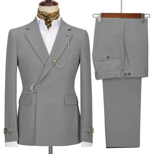Costumes pour hommes Blazer pantalon pour hommes 2024 veste Design italien revers cranté fête mariage Slim Fit Costume Homme 2 pièces vêtements
