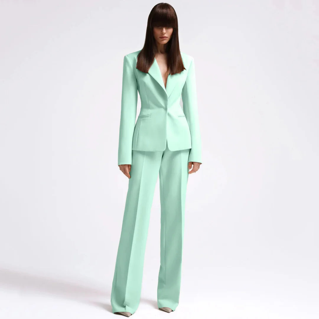 Costume 2 pièces rouge avec revers pour femmes, bouton unique, pour fête de mariage, travail d'affaires, trajet quotidien, Shopping décontracté, Blazer et pantalon