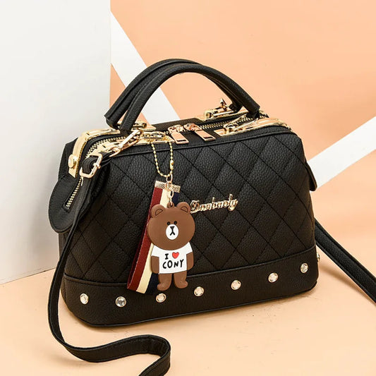 Petit sac carré de bonne qualité pour femmes, sac à bandoulière de mode, marque de luxe de styliste, sac à main avec décoration à rivets