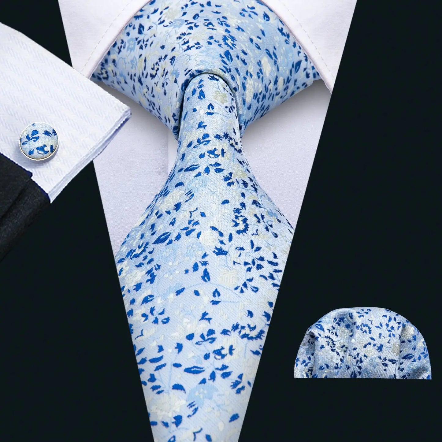 Hommes cravate or bleu marine rayé soie cravate Barry.Wang 3.4 "Jacquard fête mariage tissé créateurs de mode cravate pour hommes d'affaires
