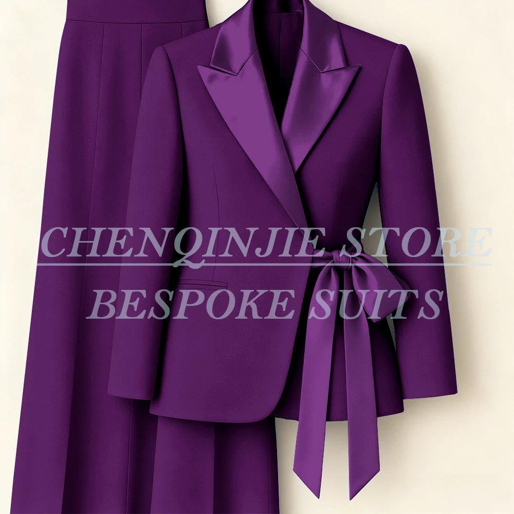 Costumes pour femmes personnalisés Blazer mode pic revers maigre bureau dame tenues formelle femme 2 pièces veste pantalon ensembles complets
