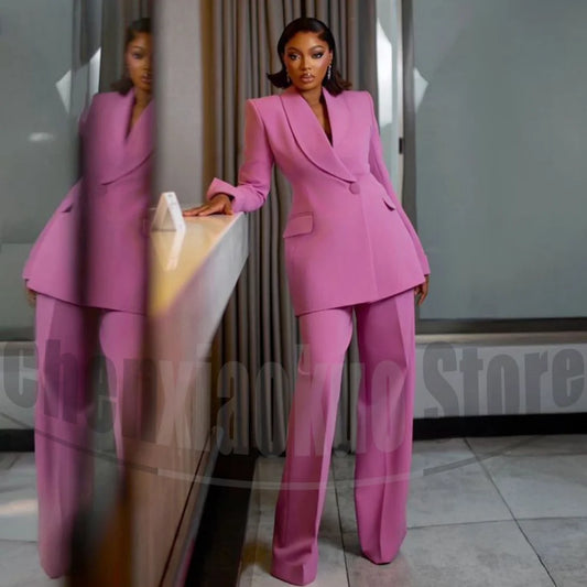Costume à un bouton pour femmes, châle à revers, vêtements sur mesure, soirée, mariage, haute qualité, ensembles pantalons à la mode, deux pièces