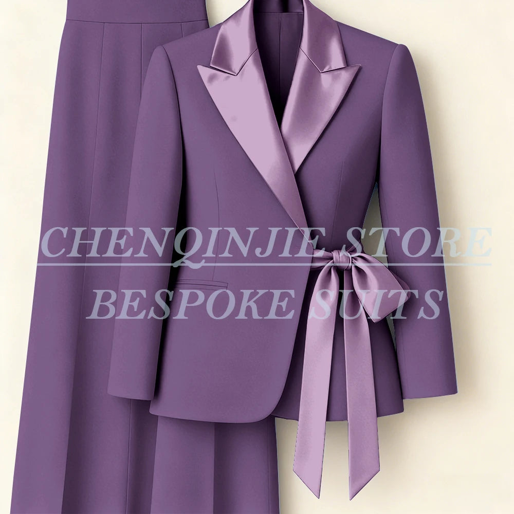 Costumes pour femmes personnalisés Blazer mode pic revers maigre bureau dame tenues formelle femme 2 pièces veste pantalon ensembles complets