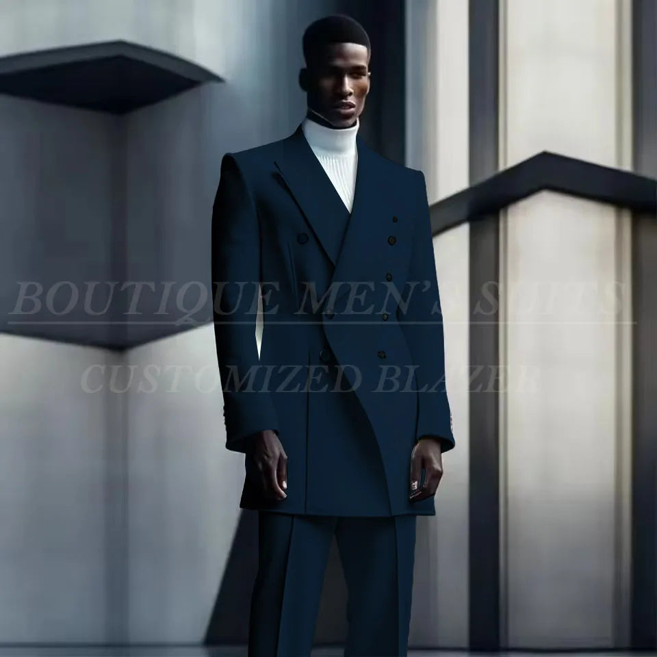 Costumes de conception de mode pour hommes, manteau long à double boutonnage, pantalon, smokings de mariage pour marié, blazer de fête, Rh, costume masculin, zones me, 2 pièces