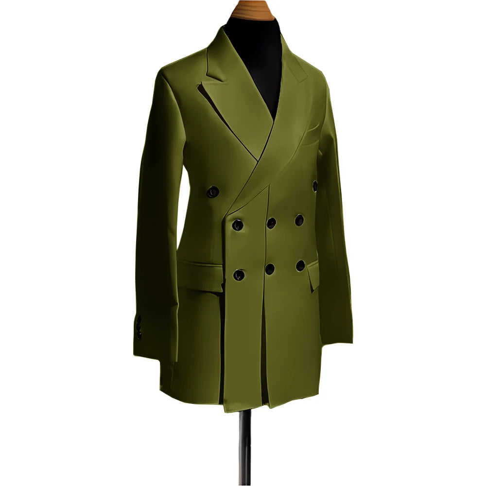 Blazer pour hommes, veste simple de smoking de mariage, vêtements à la mode, Design à Double boutonnage, plusieurs couleurs personnalisées, costume pour hommes