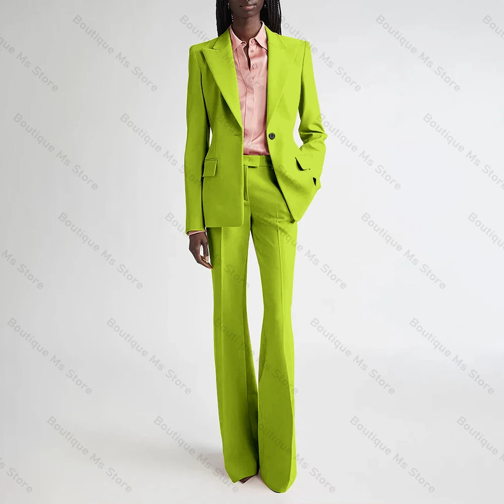 Costume de soirée formel rose pour femmes, ensemble deux pièces (Blazer + pantalon), bouton unique cranté, pour le bureau, quotidien, nouvelle collection