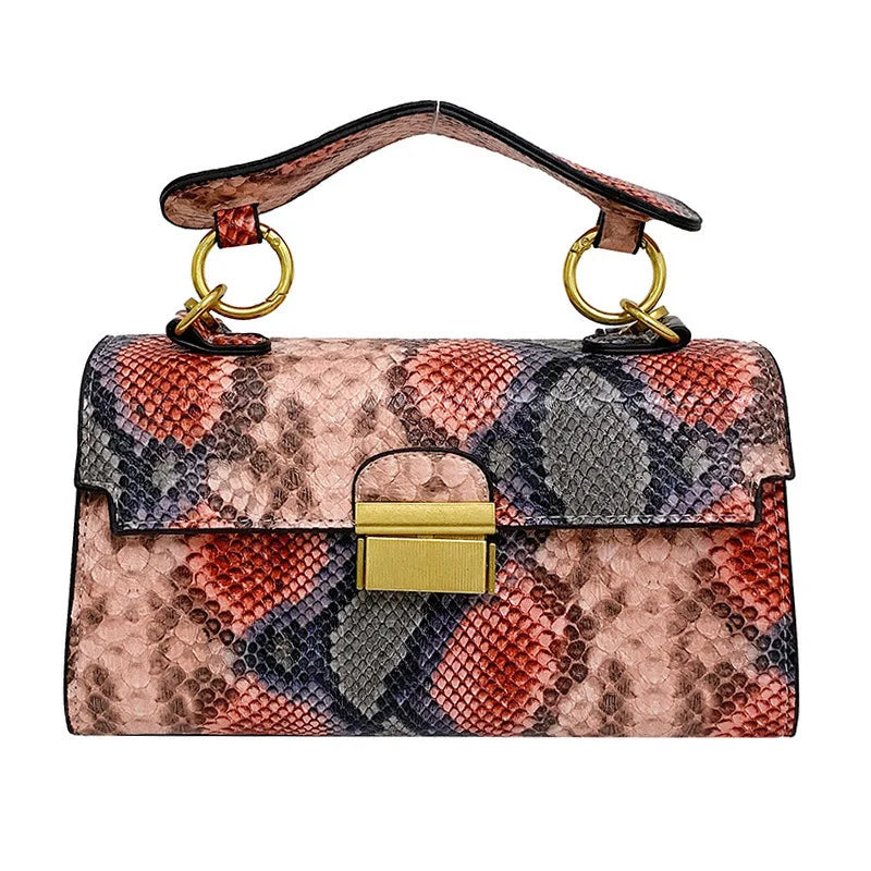 Sac à main polyvalent de luxe léger à texture haut de gamme, imprimé serpent, design de niche, sac à bandoulière, sac porté épaule, sac sous le bras
