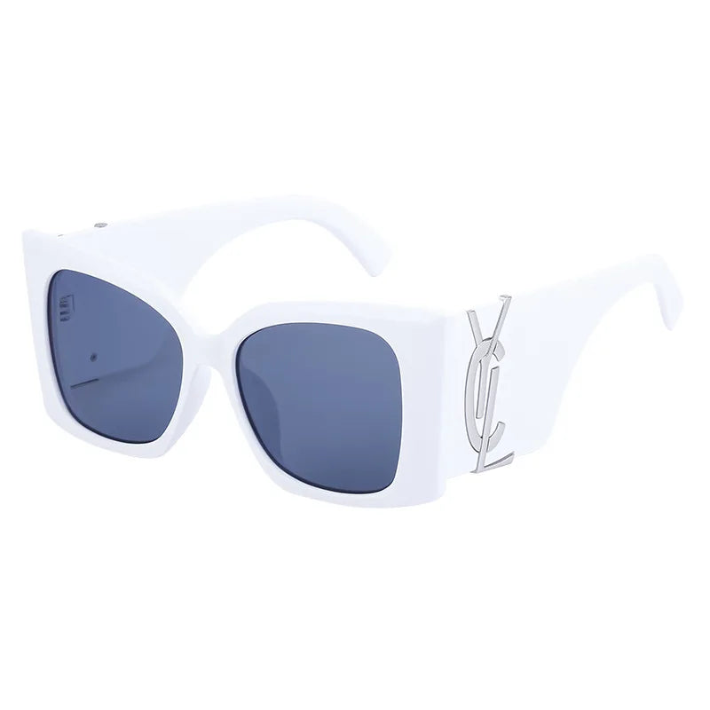 Lunettes de soleil carrées dorées rétro pour femmes, lunettes dégradées, grand cadre, nouvelle mode, lunettes de soleil respirantes œil de chat, luxe