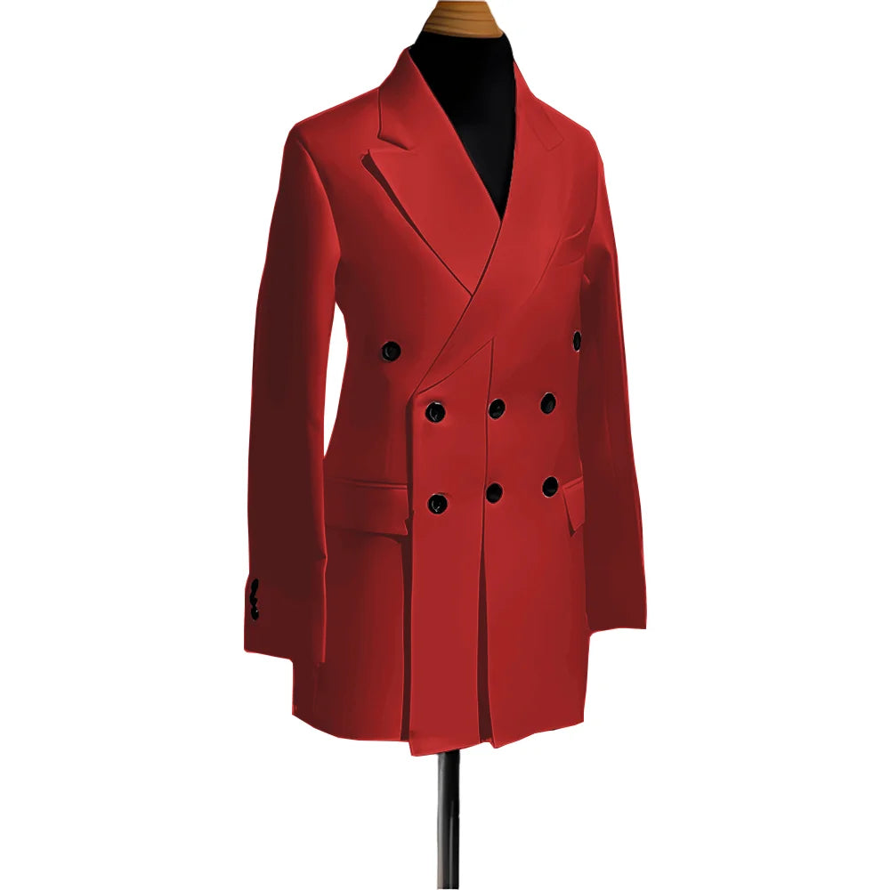 Blazer pour hommes, veste simple de smoking de mariage, vêtements à la mode, Design à Double boutonnage, plusieurs couleurs personnalisées, costume pour hommes