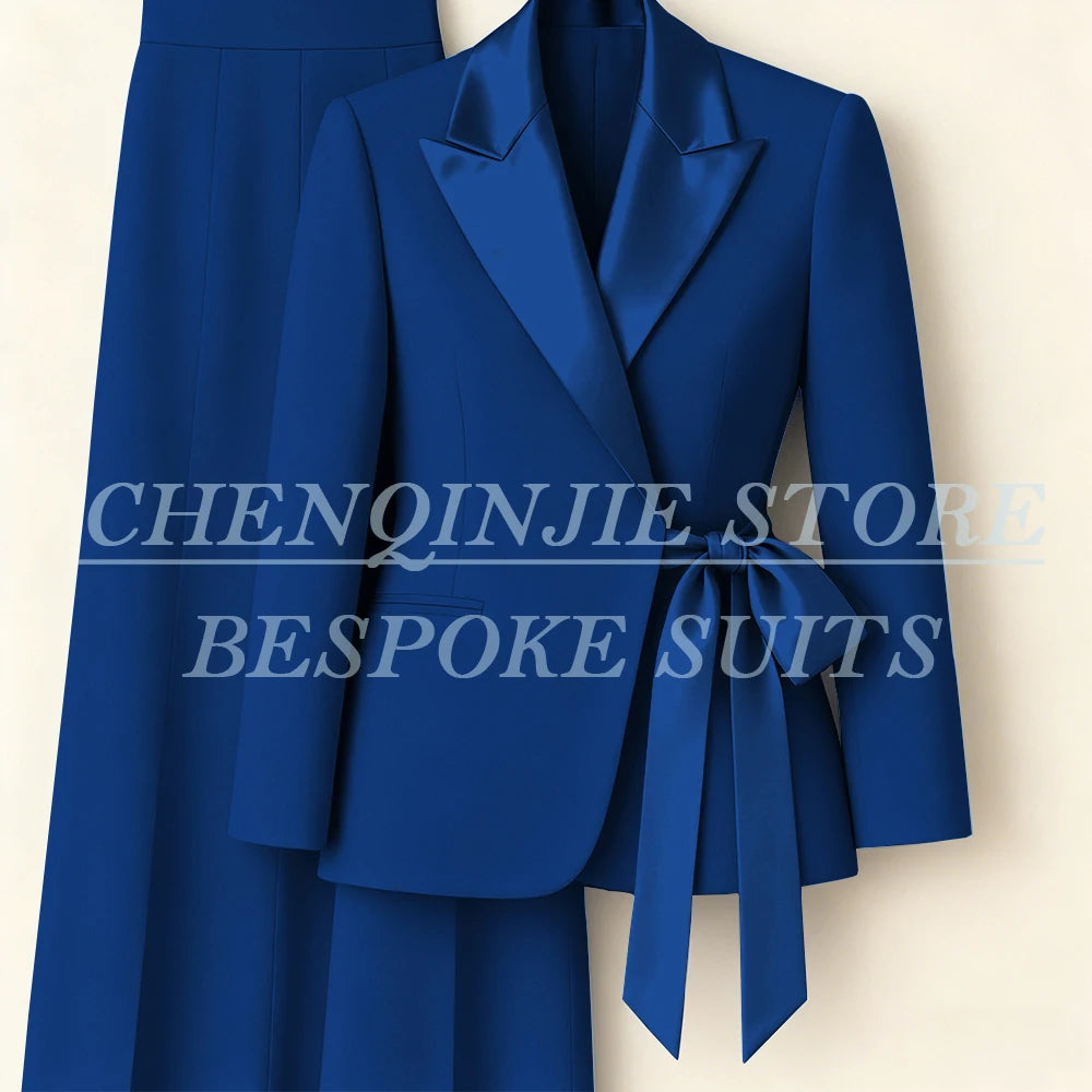 Costumes pour femmes personnalisés Blazer mode pic revers maigre bureau dame tenues formelle femme 2 pièces veste pantalon ensembles complets
