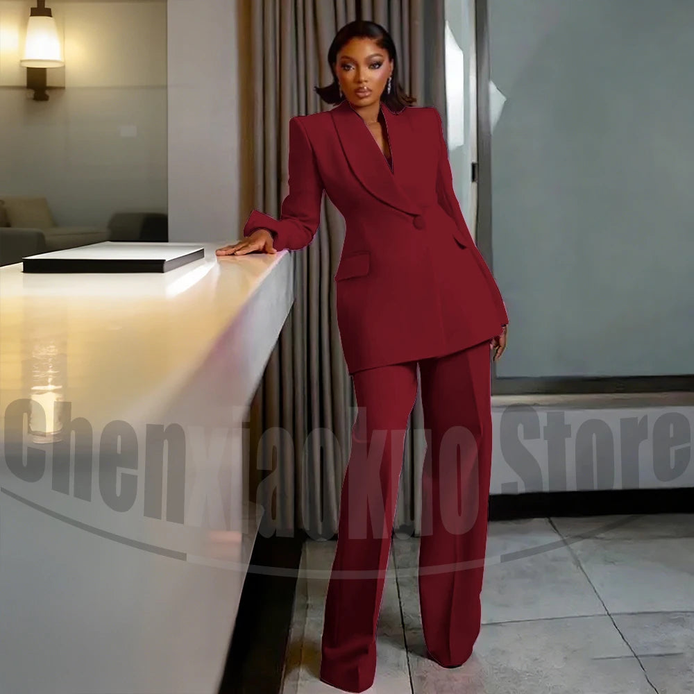 Costume à un bouton pour femmes, châle à revers, vêtements sur mesure, soirée, mariage, haute qualité, ensembles pantalons à la mode, deux pièces