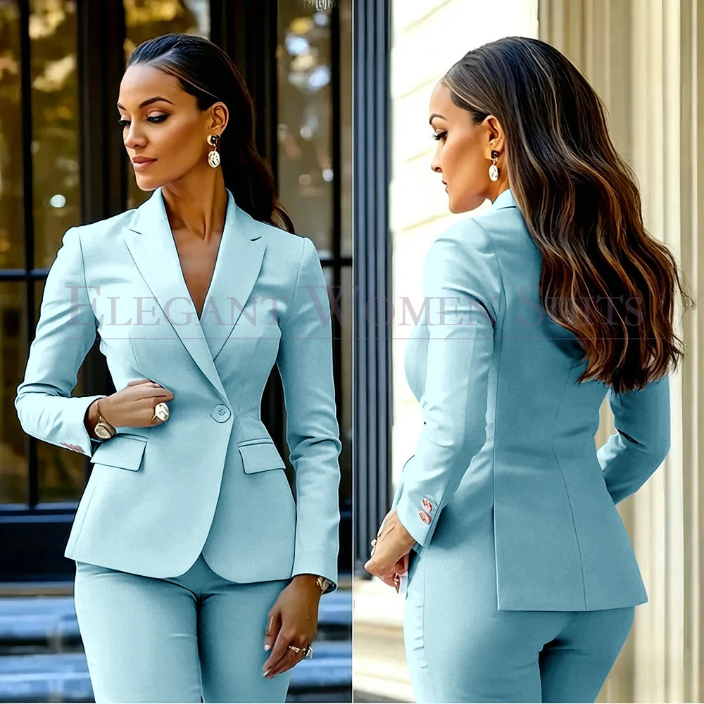 Costumes pour femmes roses, 2 pièces, veste et pantalon, vêtements féminins de luxe, double boutonnage, fente arrière, tenues, costumes