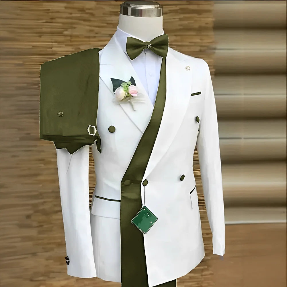 Costumes formels à Double boutonnage pour hommes, Blazer de bal d'affaires avec pantalon, smoking de marié de mariage, veste de costume personnalisée 2 pièces