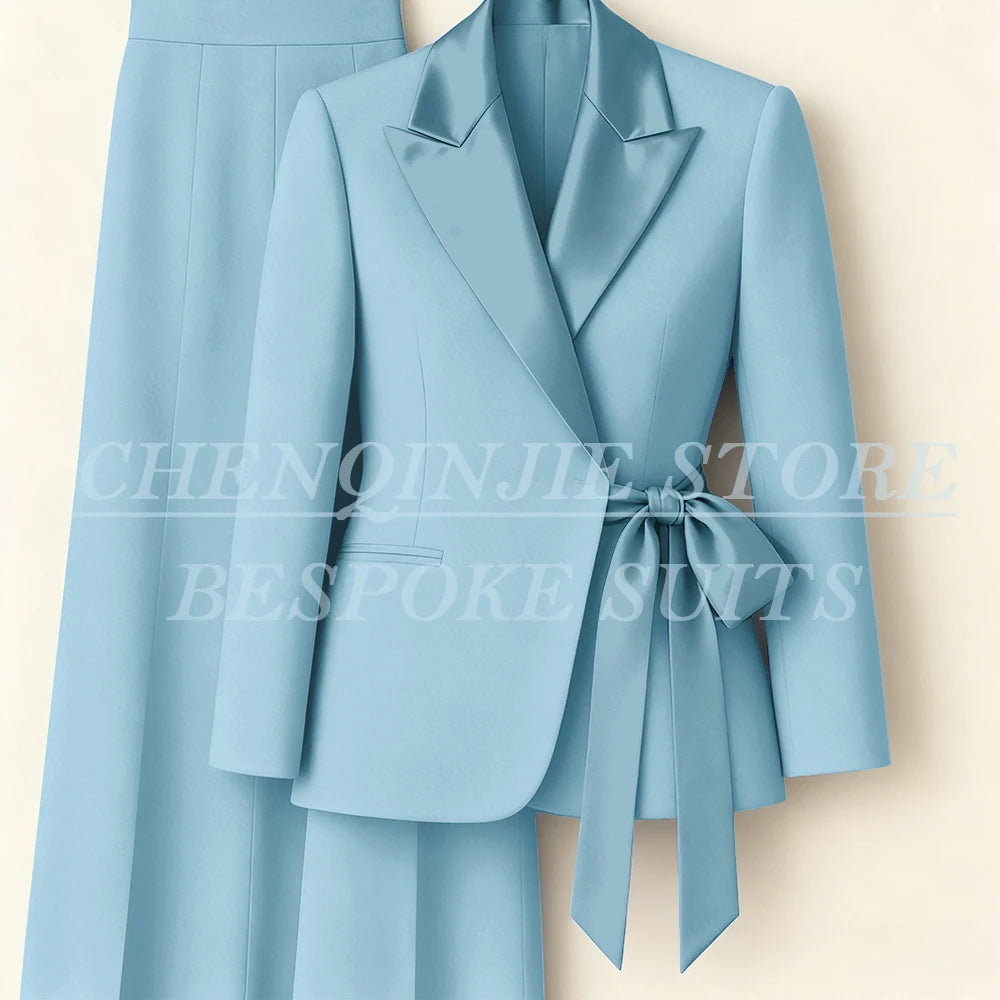 Costumes pour femmes personnalisés Blazer mode pic revers maigre bureau dame tenues formelle femme 2 pièces veste pantalon ensembles complets