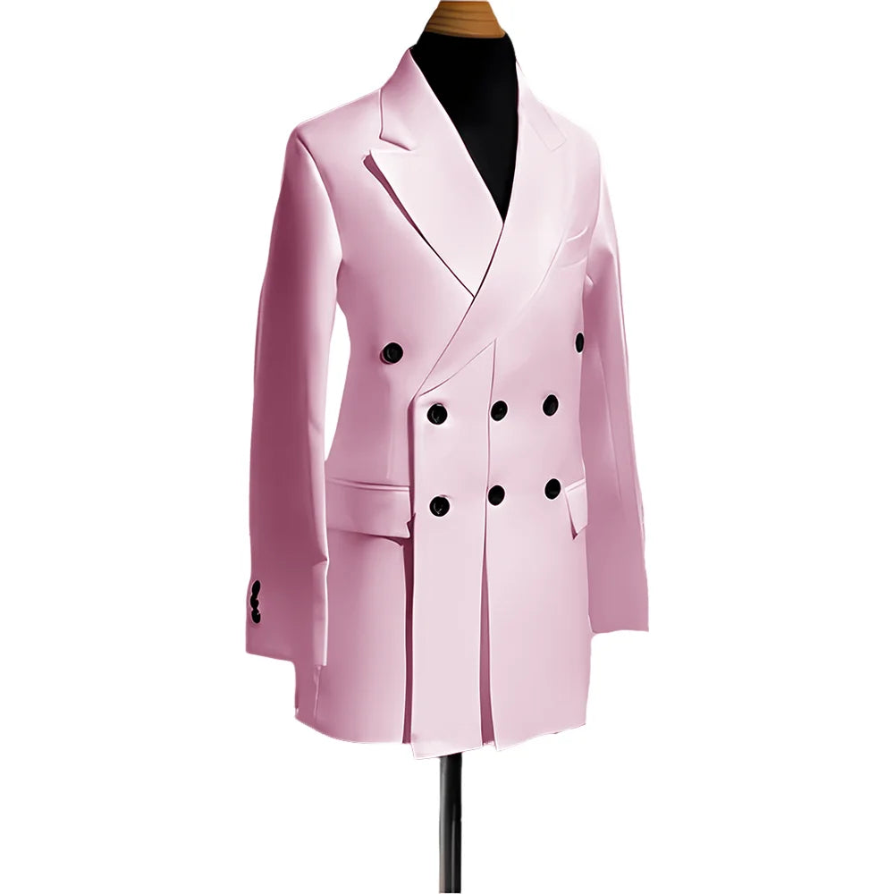 Blazer pour hommes, veste simple de smoking de mariage, vêtements à la mode, Design à Double boutonnage, plusieurs couleurs personnalisées, costume pour hommes