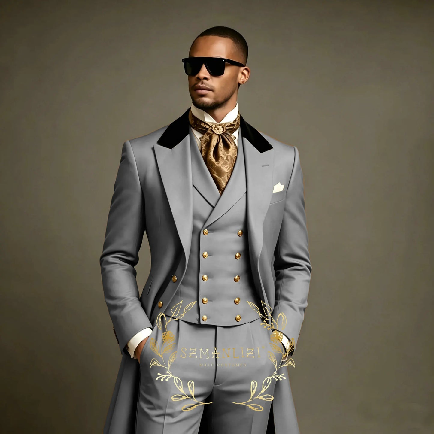 Costume de bal gris clair 3 pièces coupe ajustée pour homme, ensemble blazer long pour marié, garçons d'honneur, affaires, banquet, soirée