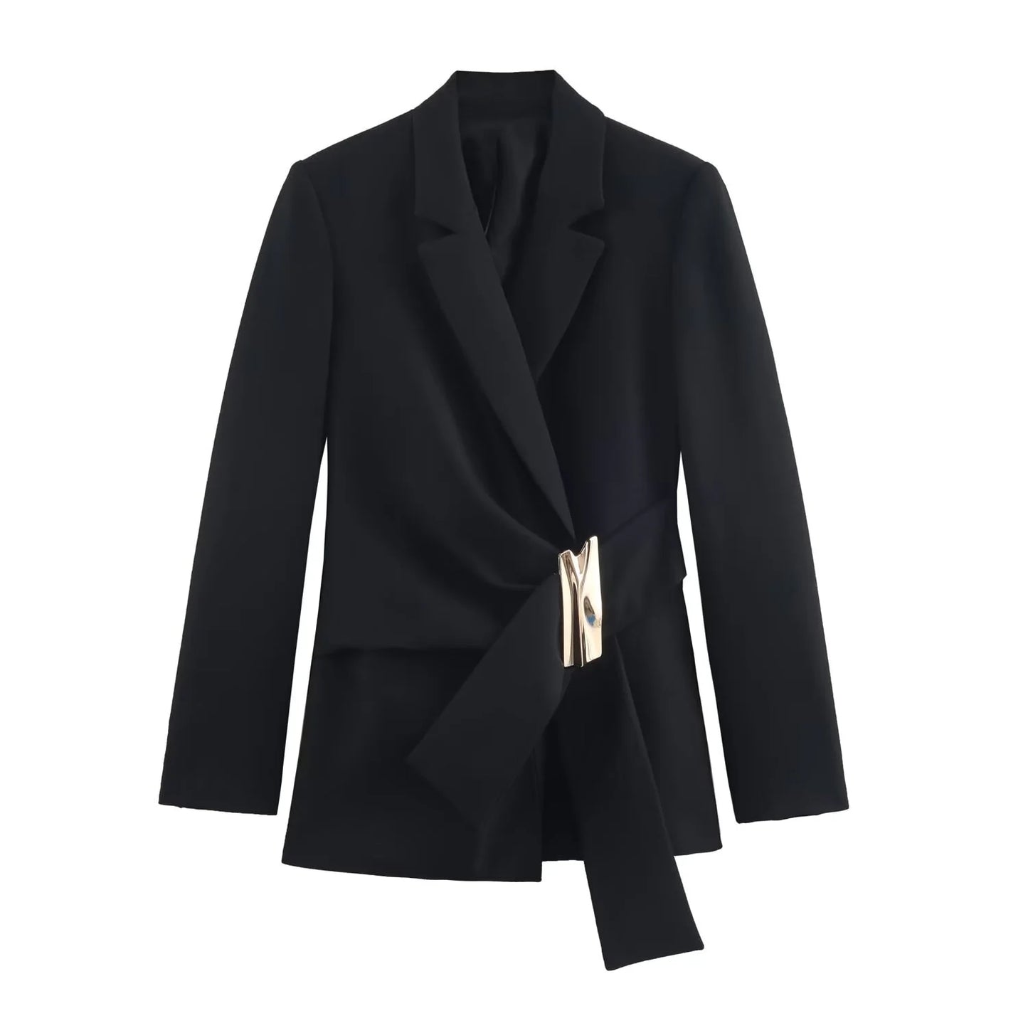 Costume de printemps et d'automne pour femmes, ensemble pantalon Long ou décoration de boucle, blazer à manches longues, manteau ou pantalon à jambe droite pour dames