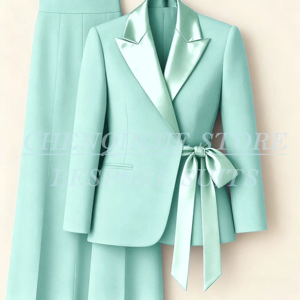 Costumes pour femmes personnalisés Blazer mode pic revers maigre bureau dame tenues formelle femme 2 pièces veste pantalon ensembles complets