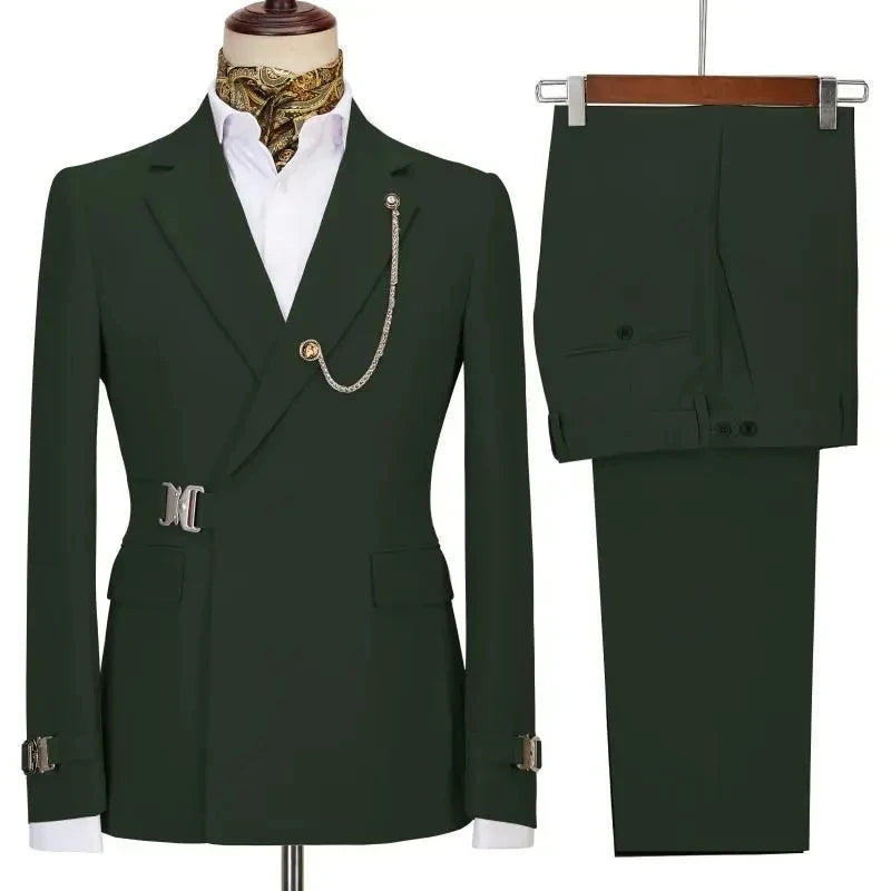 Costumes pour hommes Blazer pantalon pour hommes 2024 veste Design italien revers cranté fête mariage Slim Fit Costume Homme 2 pièces vêtements