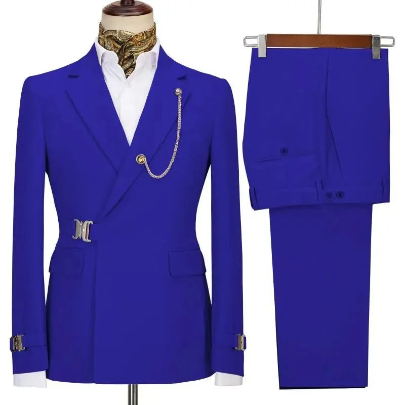 Costumes pour hommes Blazer pantalon pour hommes 2024 veste Design italien revers cranté fête mariage Slim Fit Costume Homme 2 pièces vêtements