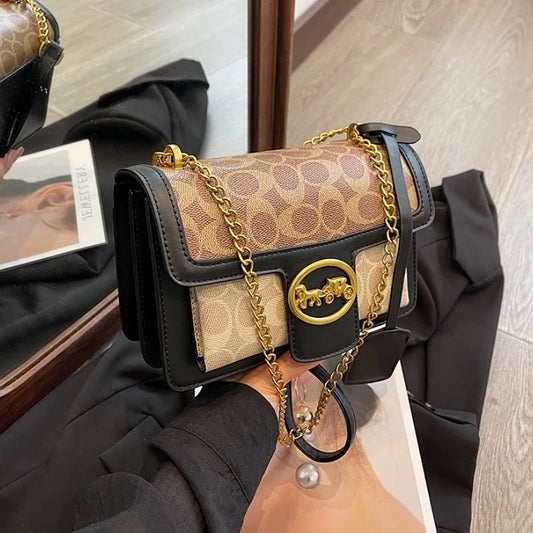 Sac à bandoulière de luxe rétro pour femmes, sac à main carré minimaliste tendance avec chaîne, haut de gamme, Design de boîte Portable