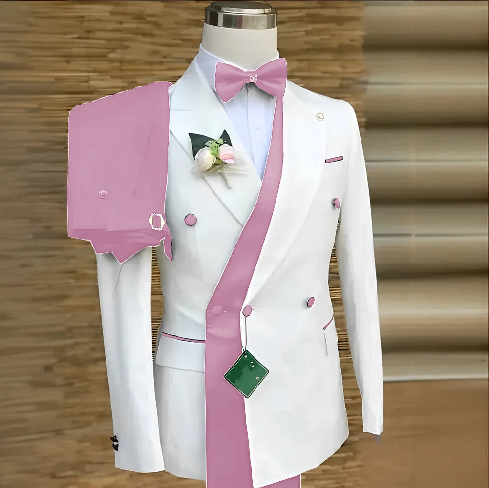 Costumes formels à Double boutonnage pour hommes, Blazer de bal d'affaires avec pantalon, smoking de marié de mariage, veste de costume personnalisée 2 pièces