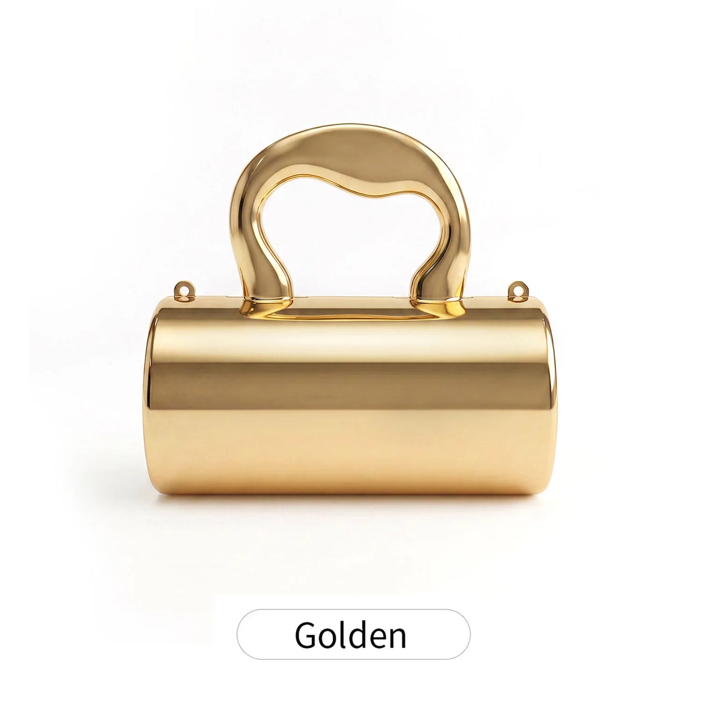 Pochette cylindrique mini élégante en acrylique doré, scintillante, pour soirées/fêtes, sac de luxe pour femmes, à porter à l'épaule ou en bandoulière