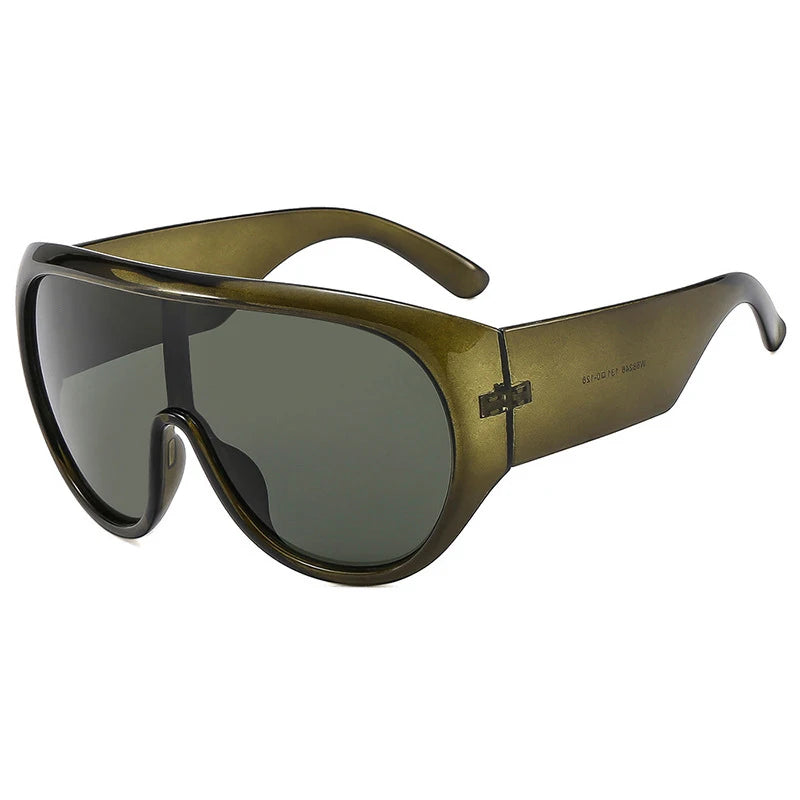 Lunettes de soleil de luxe pour femmes et hommes, surdimensionnées, pilote intégré, pour la conduite et les voyages, UV400