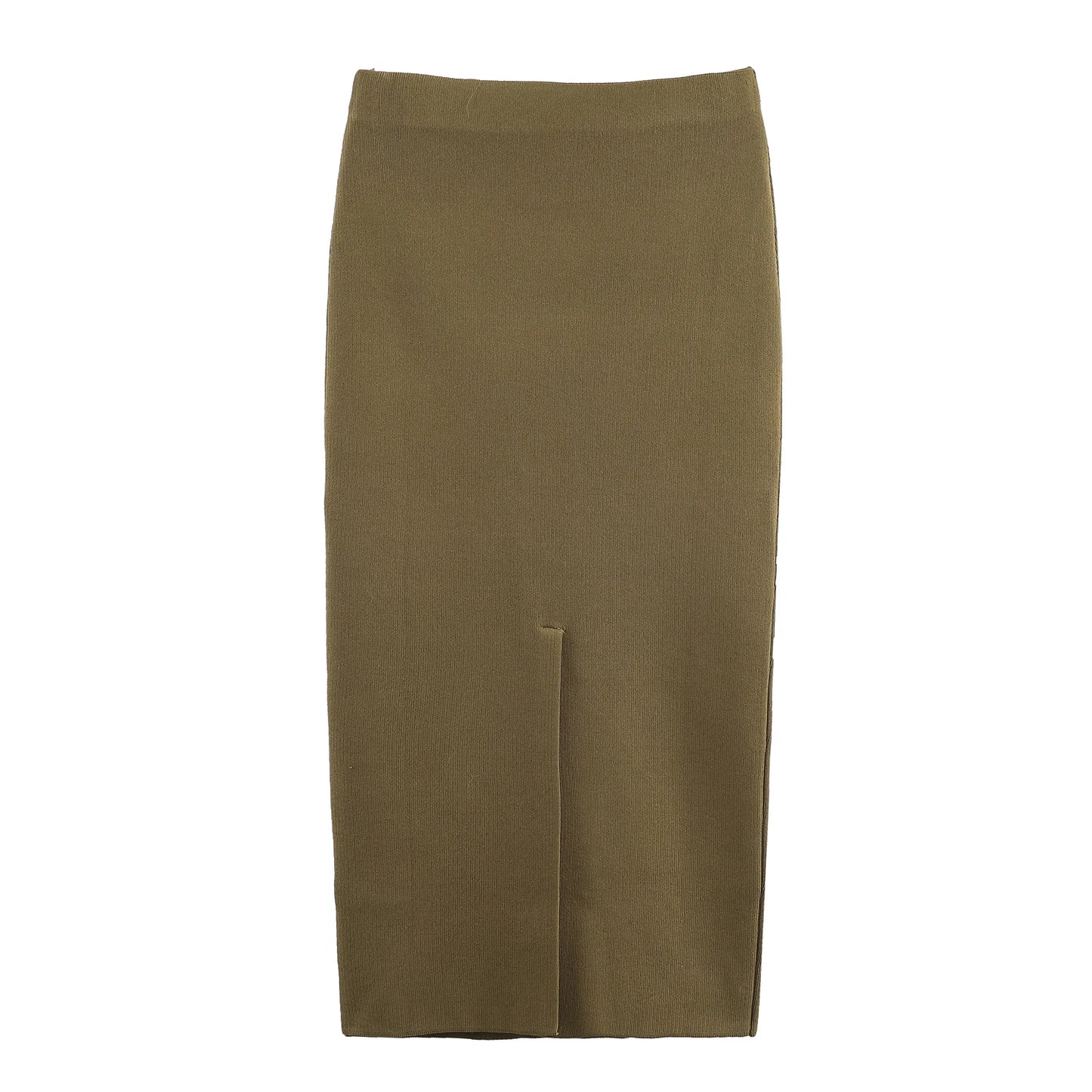 KONDALA décontracté Chic vert femmes tricot costumes à manches longues col en V mince Cardigans gaine fendue Midi jupes mode 2025 ensembles Vintage