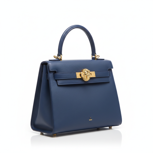 Sac à Main en Cuir Bleu - Rose Boutique