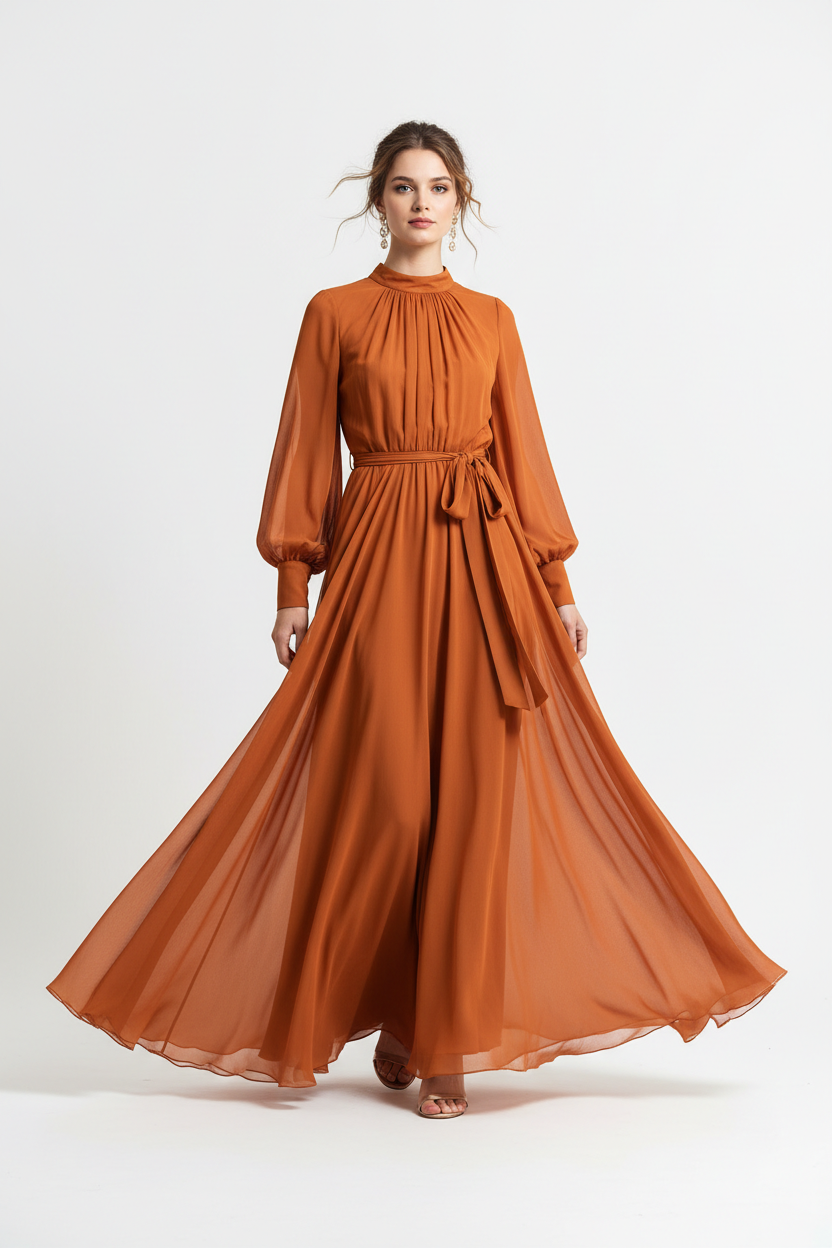 Robe Longue Orange - Rose Boutique